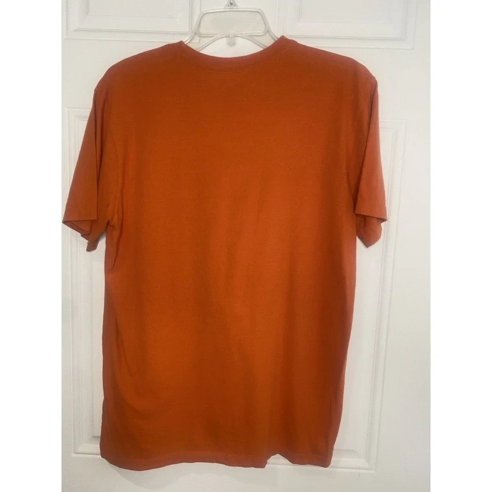 The North Face Men's Size Medium Half Dome Logo T-shirt Orange & Navy Crew Neck